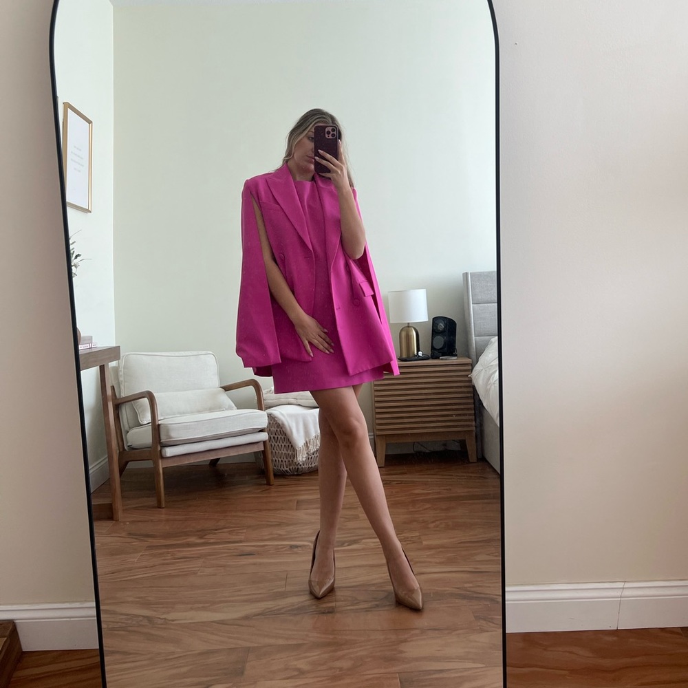 Zara cape blazer pink | fuchsia | M